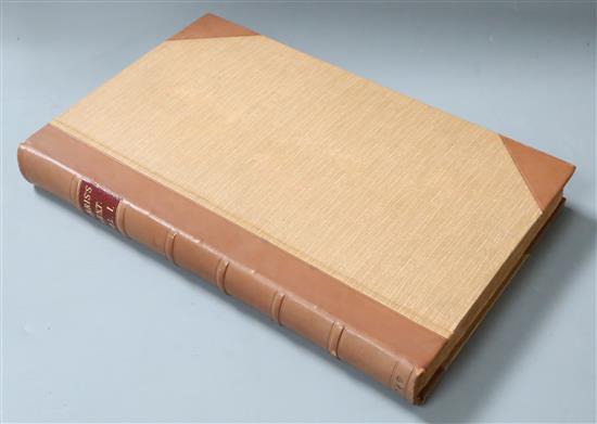 Harris, John - The History of Kent, 1st edition, Vol 1 (all published), folio, rebound half calf, only 2 plates (of 42),